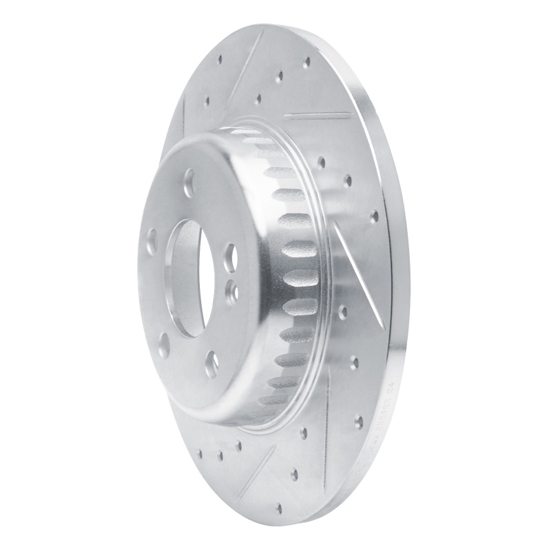 Mercedes-Benz C200 Brake Rotor (1) - Rear Left - R1 Concepts - Drilled & Slotted - Silver - `15-`21
